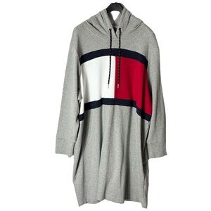 Nwot Tommy Hilfiger Plus Size Sweatshirt Hoodie Dress 3X Colorblock Athleisure